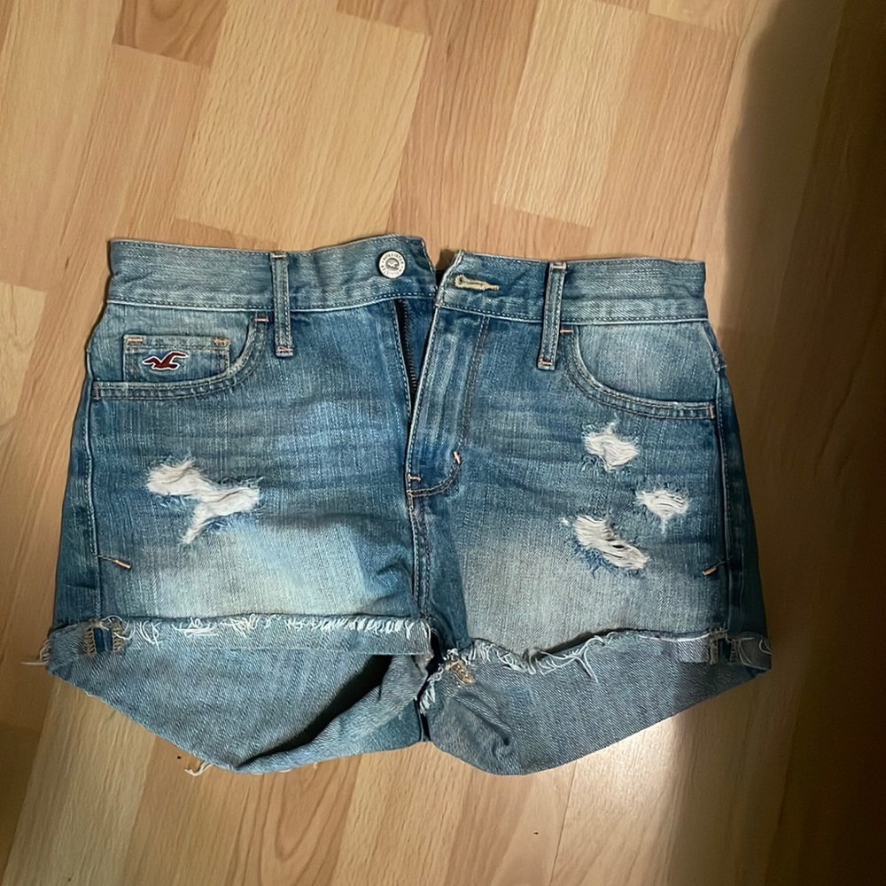 Hollister light wash jean shorts